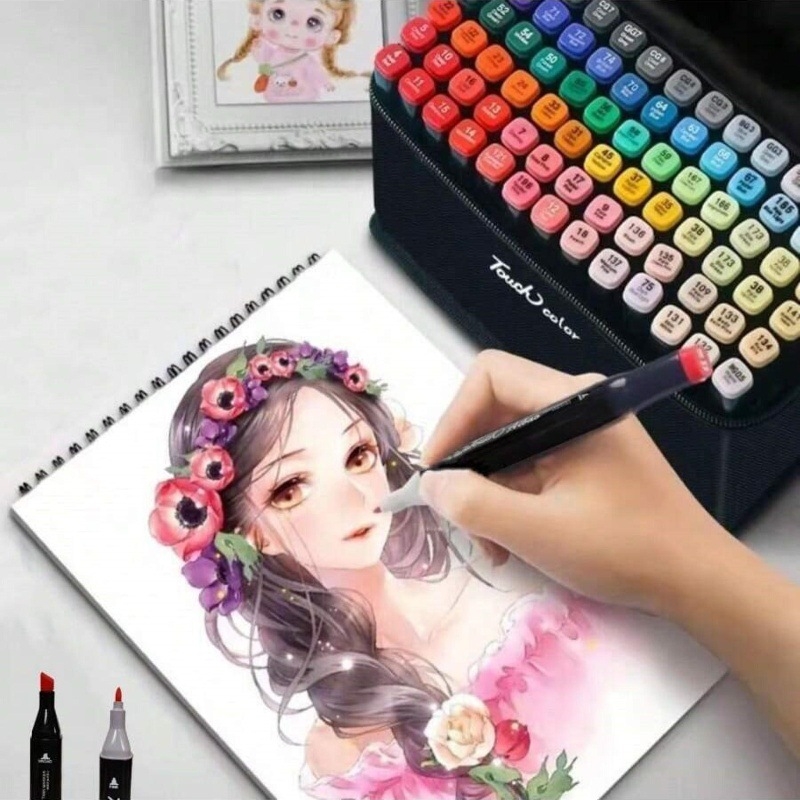 Didelės talpos dvigalvis aliejinis greitai džiūstantis žymeklis, tinkantis studentams, vaikams, dailės tapybai, specialus dažymo rašiklis