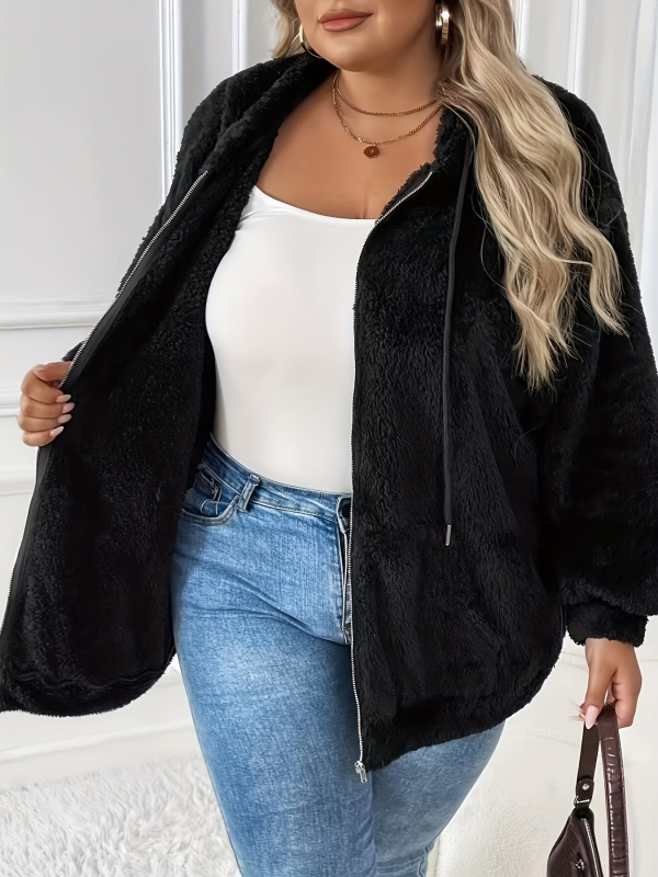 Rudens ir žiemos stilinga didelė striukė su gobtuvu