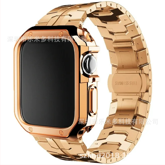 Puzdro Iron Man z nehrdzavejúcej ocele, TPU, brnenie, vhodné pre Apple Watch