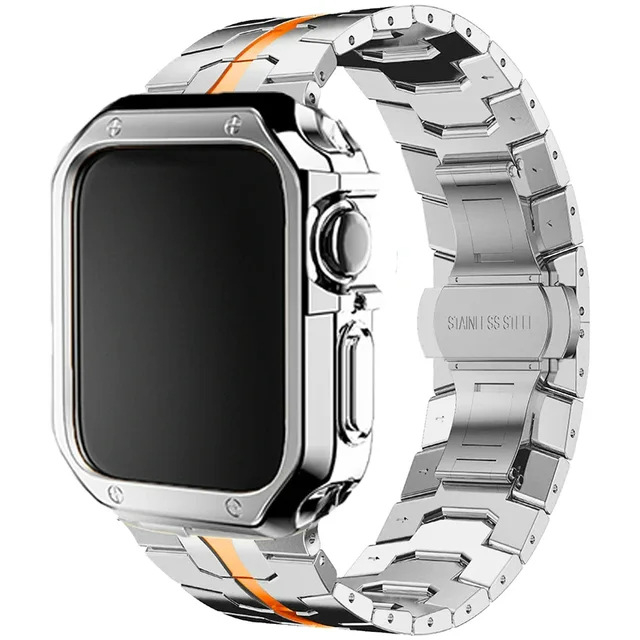 Iron Man roostevabast terasest rihmaga TPU soomusümbris Apple Watchile Apple Watch