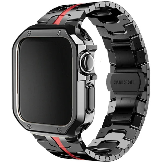 Iron Man roostevabast terasest rihmaga TPU soomusümbris Apple Watchile Apple Watch
