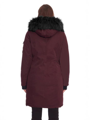 Női téli plus size polár bélésű, vastagított, páramentes, kényelmes, szennyeződésálló, lezser Parker pamuttal bélelt kabát, kapucnis, bolyhos gallérral