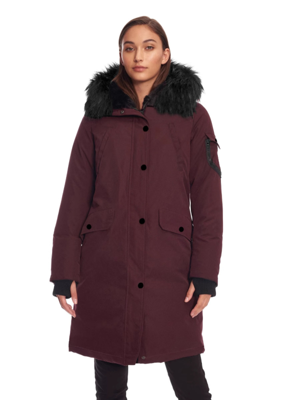 Moteriškas žieminis, plius dydžio, su vilnos pamušalu, sustorintas, ilgas, patogus, purvui atsparus, laisvalaikio stiliaus „Parker“ paltas su medvilniniu pamušalu ir gobtuvu bei pūkuota apykakle.