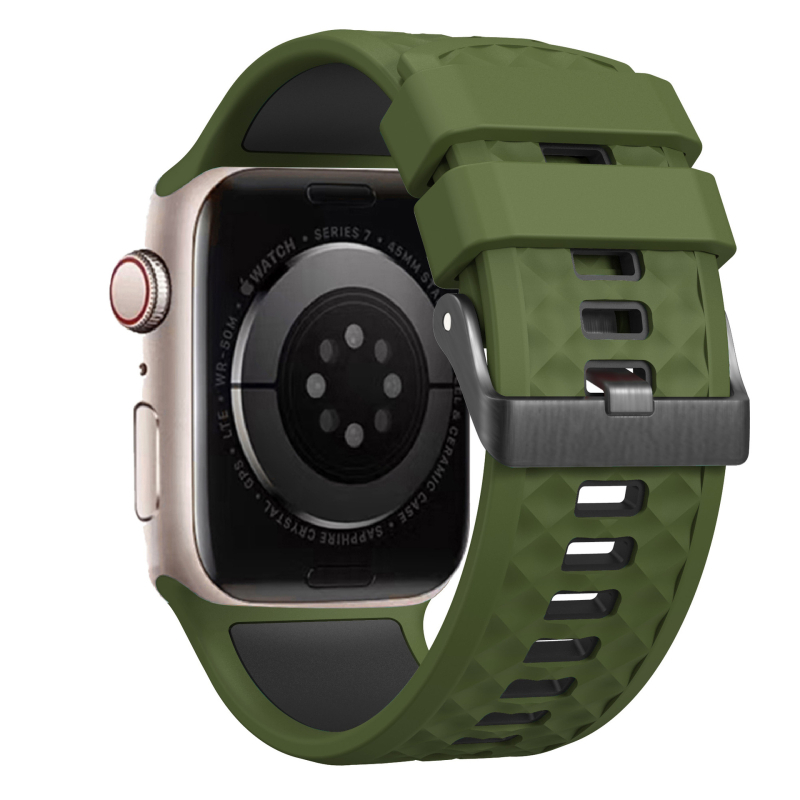 Apple Watch Ultra S10 46mm/9/8/7/6/5 ruudukujuline kahevärviline silikoonrihm