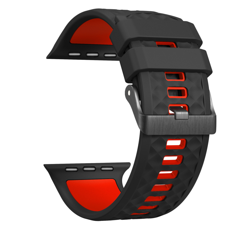 Apple Watch Ultra S10 46mm/9/8/7/6/5 ruudukujuline kahevärviline silikoonrihm