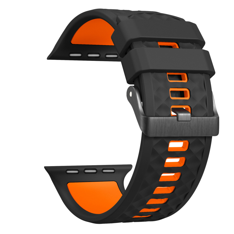 Apple Watch Ultra S10 46mm/9/8/7/6/5 ruudukujuline kahevärviline silikoonrihm