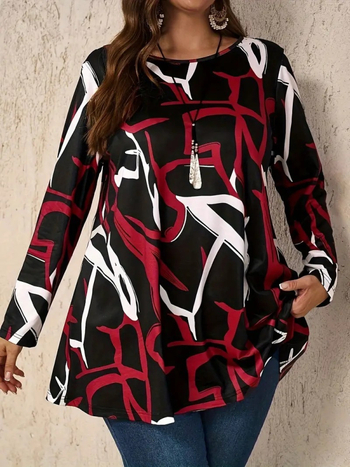 Εξωτερικό εμπόριο διασυνοριακό plus size εκτύπωση αναψυχής μόδας χαλαρό φόρεμα