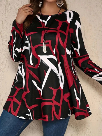 Εξωτερικό εμπόριο διασυνοριακό plus size εκτύπωση αναψυχής μόδας χαλαρό φόρεμα