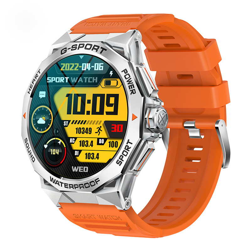 Piiriülene K62 nutikell Amoled ekraaniga Bluetooth-kõne häälassistent sammude lugemisega moodne välistingimustes kasutatav spordikell