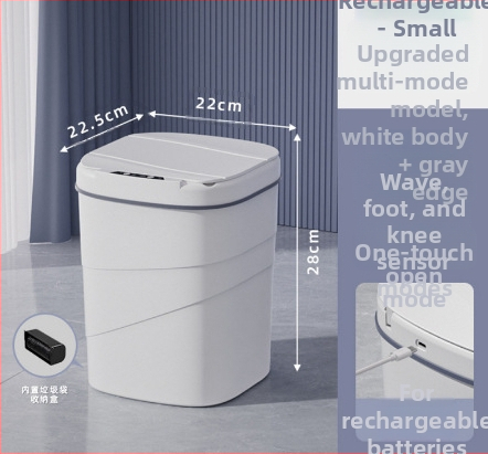 25 metų senumo nauja išmanioji šiukšliadėžė su įmontuotu mėlynu šviečiančiu slėgio žiedu, atverčiamu dangteliu, 18 l talpos, besisukančiu išmaniuoju jutikliu.