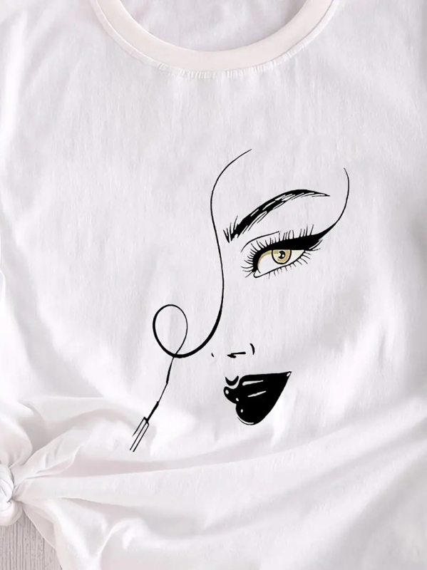 Pár szülő-gyermek eredeti nyomtatott rövid ujjú póló 2023 nyári új alkalmi nyomtatott felső divatos Valentin-napi fotó