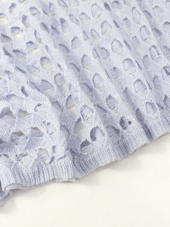 Határokon átnyúló Amazon Temu üreges kötött pulóver női V-nyakú, laza, vékony, rövid ujjú, európai és amerikai stílusú