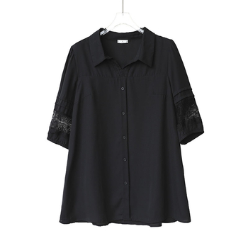 Γυναικείο Πουκάμισο/Πουκάμισο από Δαντέλα Real Shot για Μεγάλα Μεγέθη L-5XL, Μοντέρνο, Αδυνατιστικό, Στυλάτο, Κομψό Μπλούζα για Κορίτσια