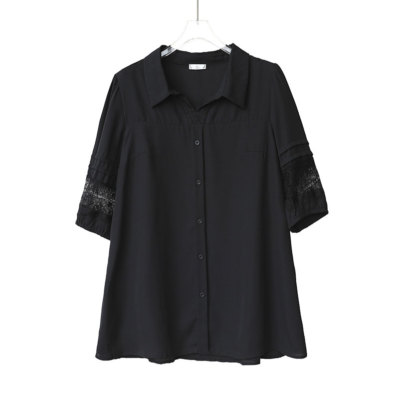 Γυναικείο Πουκάμισο/Πουκάμισο από Δαντέλα Real Shot για Μεγάλα Μεγέθη L-5XL, Μοντέρνο, Αδυνατιστικό, Στυλάτο, Κομψό Μπλούζα για Κορίτσια