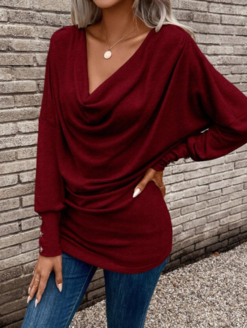 2024 Új európai és amerikai ebay külkereskedelmi AliExpress Amazon galléros vállpántos hosszú ujjú póló