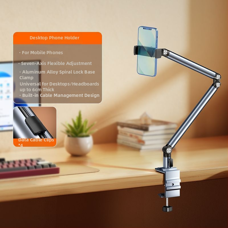 Tahvelarvuti kronstein alumiiniumsulamist kokkupandav 360 kraadi pöörlev universaalne mobiiltelefoni integreeritud laiskpadja tugiraam