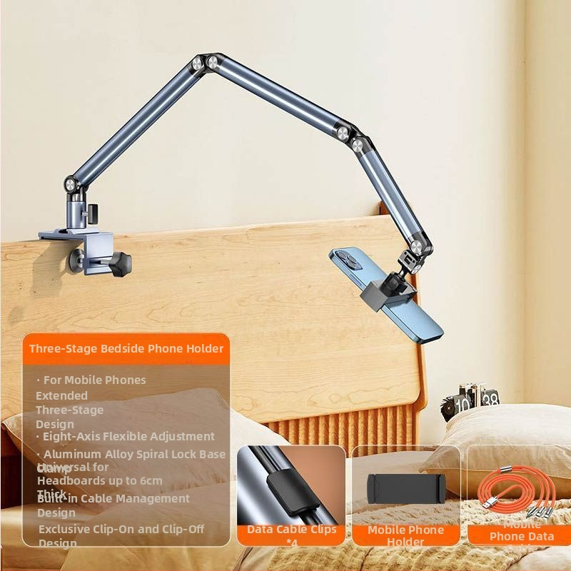 Tahvelarvuti kronstein alumiiniumsulamist kokkupandav 360 kraadi pöörlev universaalne mobiiltelefoni integreeritud laiskpadja tugiraam