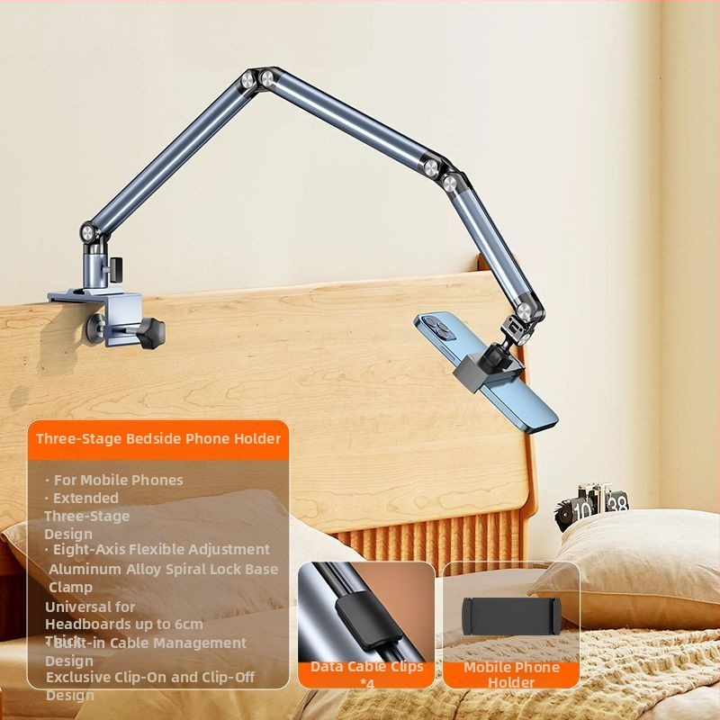 Tahvelarvuti kronstein alumiiniumsulamist kokkupandav 360 kraadi pöörlev universaalne mobiiltelefoni integreeritud laiskpadja tugiraam