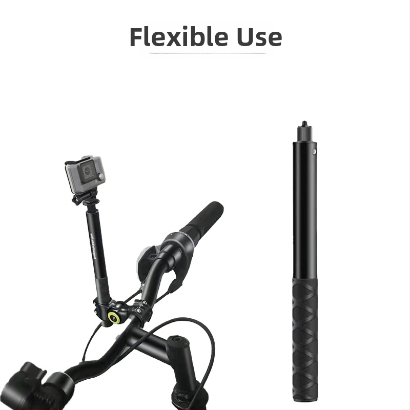 Motociklo, kalnų dviračių važiavimo fotografavimo laikiklis, pirmojo asmens matymo „Insta360“ sportinės kameros prailginimo strypo įvorė