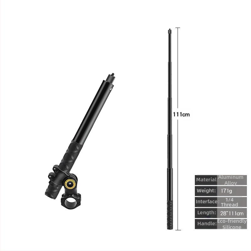 Motociklo, kalnų dviračių važiavimo fotografavimo laikiklis, pirmojo asmens matymo „Insta360“ sportinės kameros prailginimo strypo įvorė