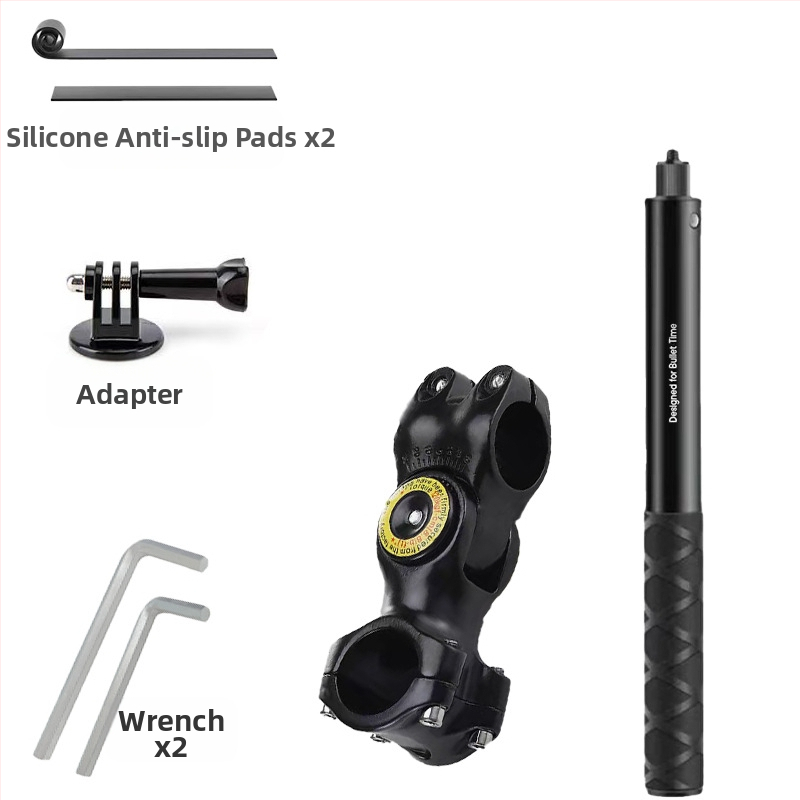 Motociklo, kalnų dviračių važiavimo fotografavimo laikiklis, pirmojo asmens matymo „Insta360“ sportinės kameros prailginimo strypo įvorė