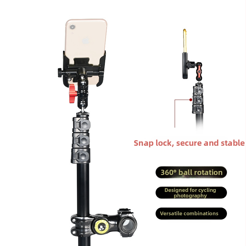 Motociklo, kalnų dviračių važiavimo fotografavimo laikiklis, pirmojo asmens matymo „Insta360“ sportinės kameros prailginimo strypo įvorė