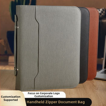 Папка с цип A4, чанта, кожена, с подвижни листа, мениджър продажби, куфарче с информация за договор, нов стил
