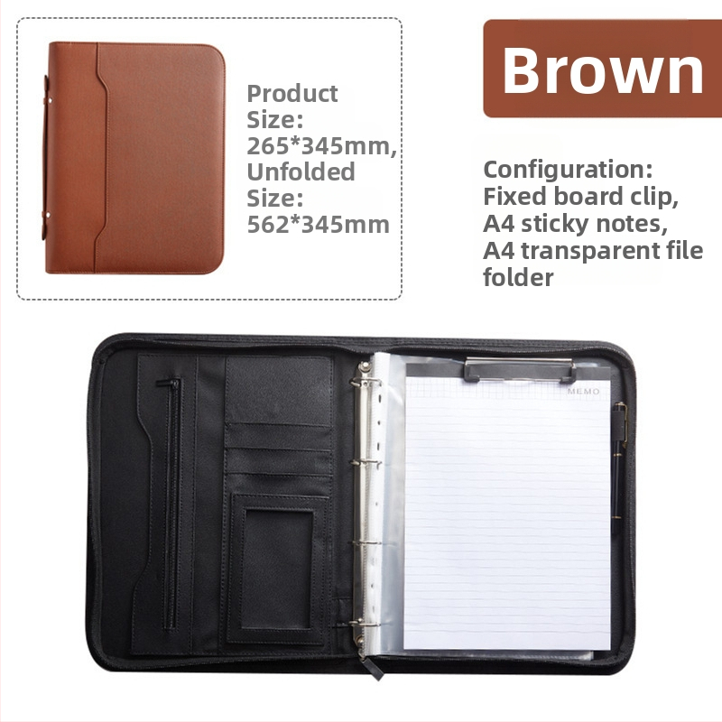 Папка с цип A4, чанта, кожена, с подвижни листа, мениджър продажби, куфарче с информация за договор, нов стил