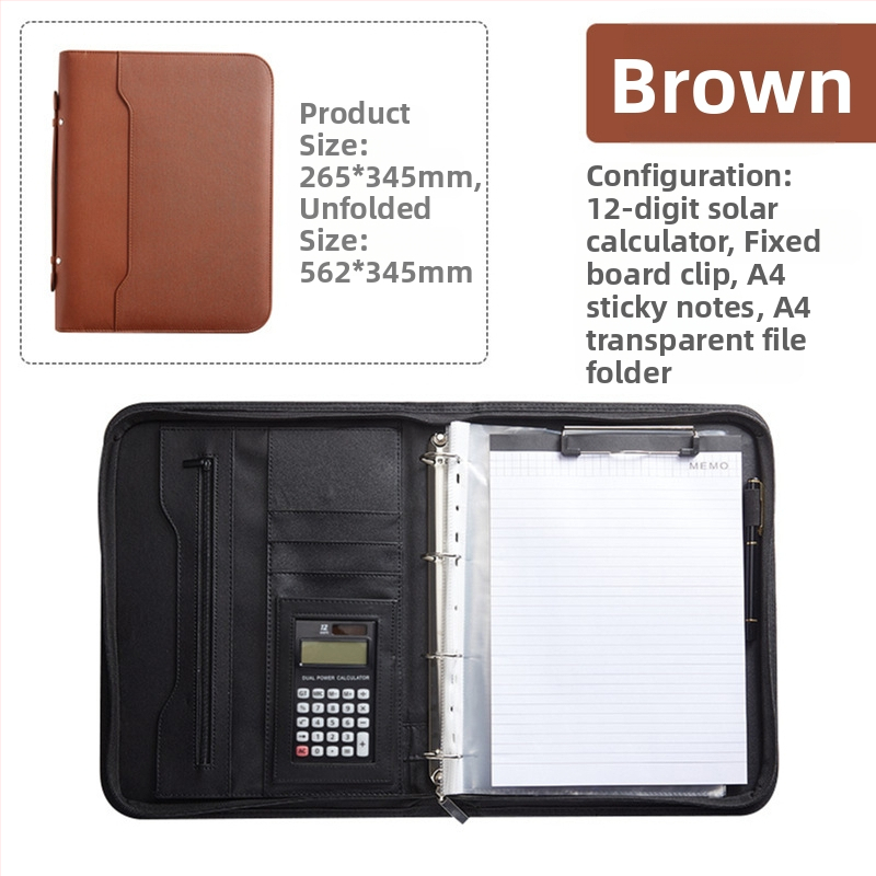 Папка с цип A4, чанта, кожена, с подвижни листа, мениджър продажби, куфарче с информация за договор, нов стил