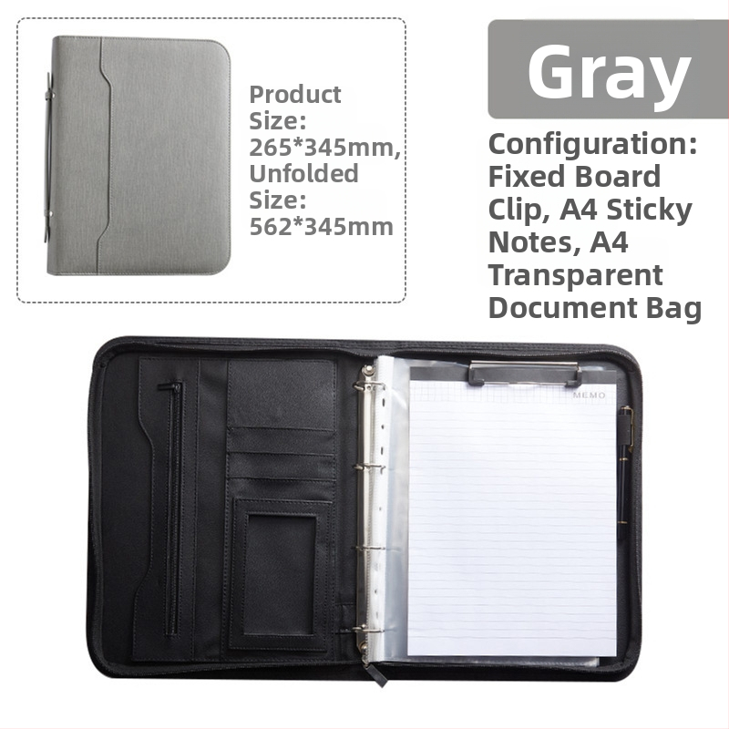 Папка с цип A4, чанта, кожена, с подвижни листа, мениджър продажби, куфарче с информация за договор, нов стил