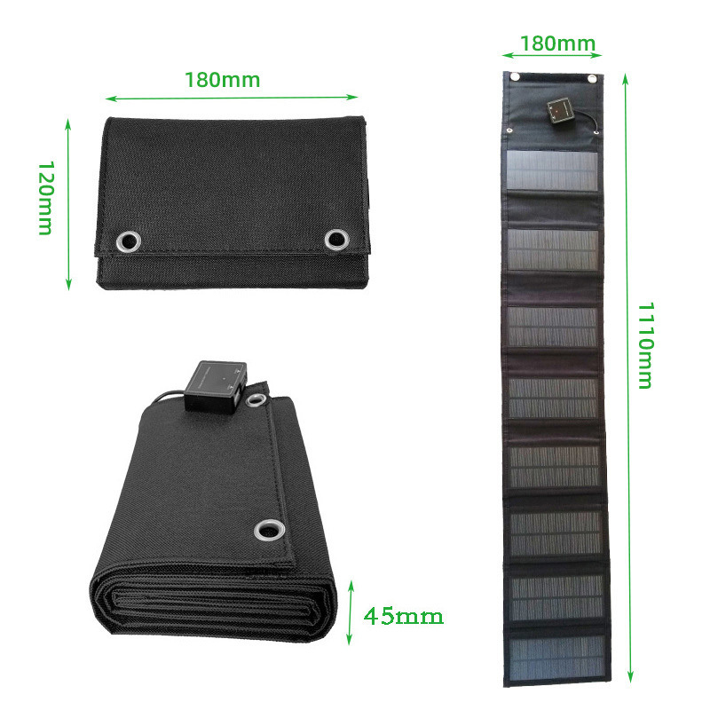 Monokristallilise räni päikeselaadimisplaat reguleeritud välistingimustes kasutatava kaasaskantava kokkupandava mobiiltelefoni laadimise aare kiire laadimisega fotogalvaaniline aku