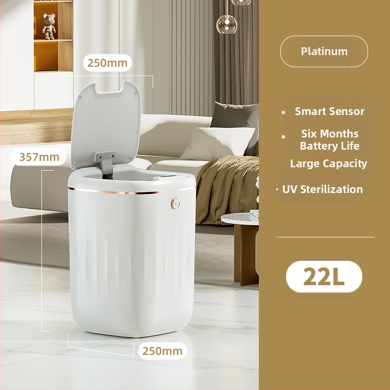 Išmanioji šiukšliadėžė su puikia išvaizda ir automatiniu jutikliu namų vonios kambariui ir virtuvei, didelė su dangčio jutikliu, tarpvalstybinė didmeninė prekyba