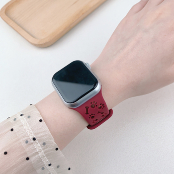 Подходящ за Apple S10 Generation Watch Силиконова каишка с катарама тип „пеперуда“ и кучешки нокът Iwatch987654 Cut Stereo Silicone