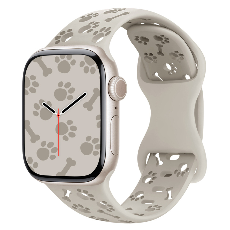 Sobib Apple S10 põlvkonna kellale liblikpandlaga koeraküünega silikoonrihm Iwatch987654 väljalõigatud stereo silikoonrihm