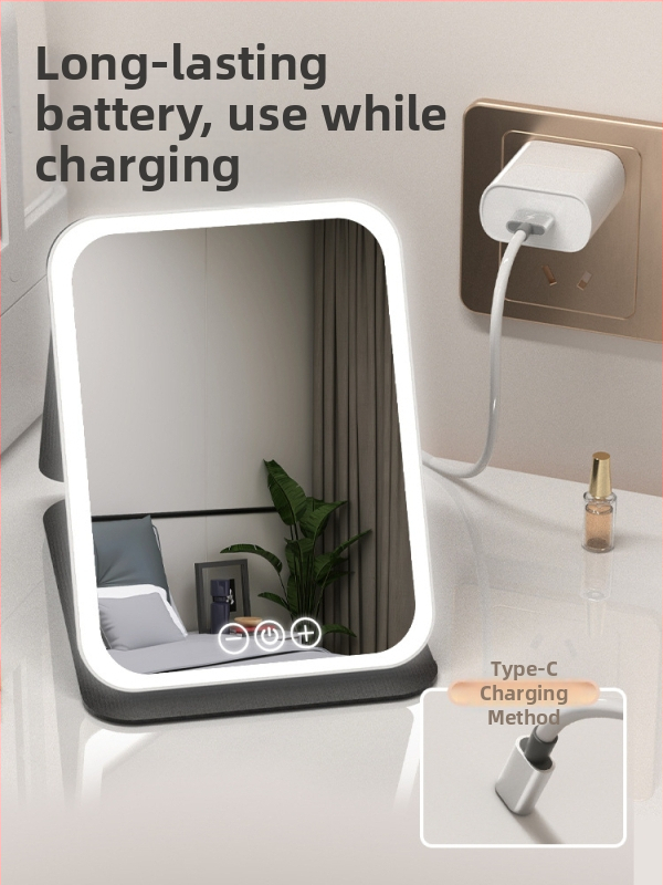 HD огледало за грим настолна LED лампа настолно огледало за тоалетка с лампа малко огледало удобно студентско общежитие сгъваем нов продукт