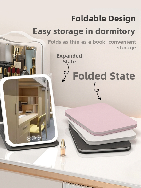 HD огледало за грим настолна LED лампа настолно огледало за тоалетка с лампа малко огледало удобно студентско общежитие сгъваем нов продукт