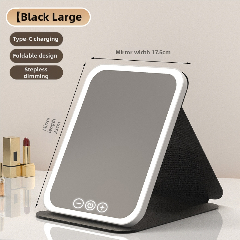 HD sminktükör asztali led lámpával asztali öltözőtükör lámpával kis tükör kényelmes diákszálló összecsukható új termék