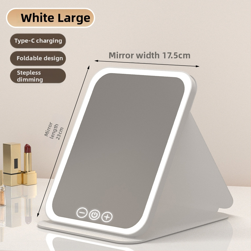HD sminktükör asztali led lámpával asztali öltözőtükör lámpával kis tükör kényelmes diákszálló összecsukható új termék