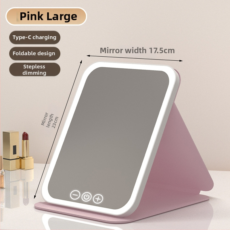 HD sminktükör asztali led lámpával asztali öltözőtükör lámpával kis tükör kényelmes diákszálló összecsukható új termék