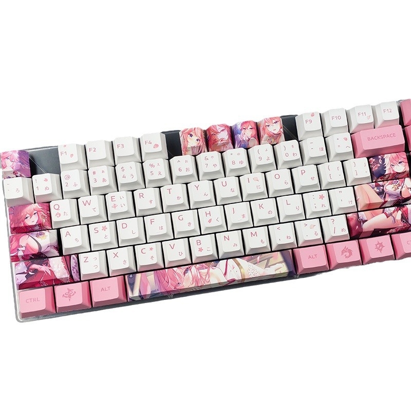 Kreatív kétdimenziós animációs billentyűsapka eredeti magas kulcs kirakós személyiség kulcssapka aranyos lány szél mechanikus billentyűzet billentyűsapka