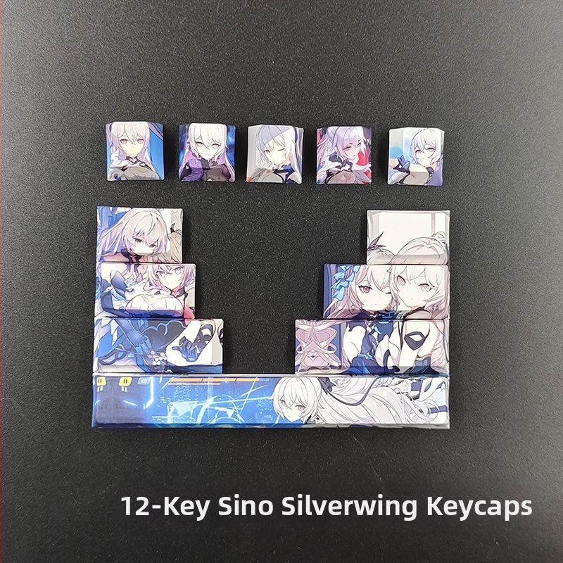 Kreatív kétdimenziós animációs billentyűsapka eredeti magas kulcs kirakós személyiség kulcssapka aranyos lány szél mechanikus billentyűzet billentyűsapka