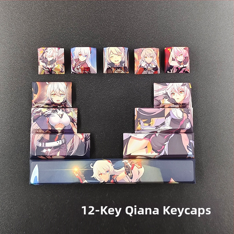 Kreatív kétdimenziós animációs billentyűsapka eredeti magas kulcs kirakós személyiség kulcssapka aranyos lány szél mechanikus billentyűzet billentyűsapka