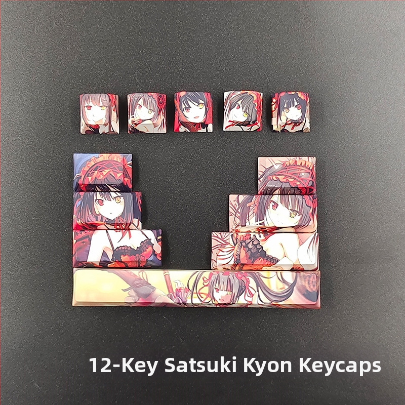 Kreatív kétdimenziós animációs billentyűsapka eredeti magas kulcs kirakós személyiség kulcssapka aranyos lány szél mechanikus billentyűzet billentyűsapka