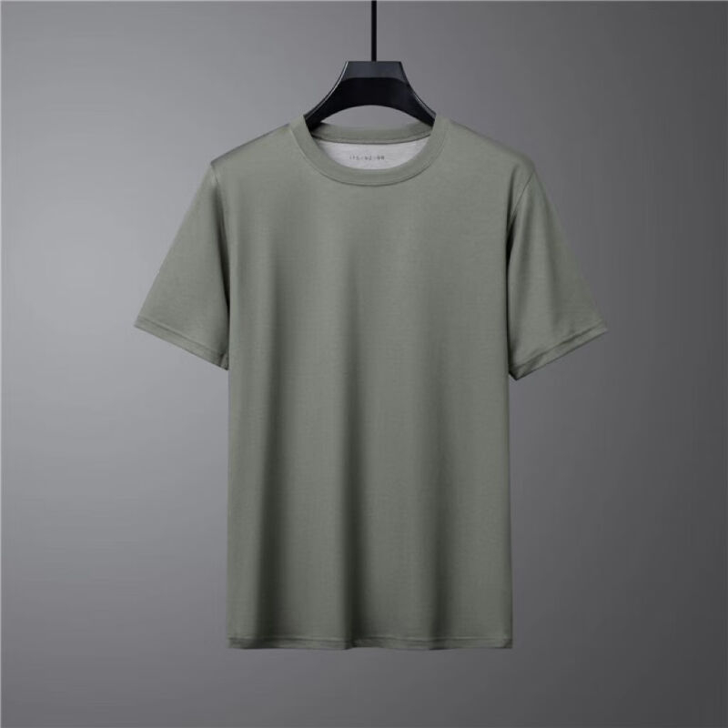 Vieglas plāksnes nestandarta īsroku fitnesa apģērbs vīriešu vasaras treniņu apģērbs ātri žūstošs apģērbs apaļa kakla brīvs vienkrāsains T-krekls