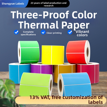 Háromszoros színes hőpapír öntapadós címkepapír piros sárga kék zöld barna színű háromszoros hőpapír