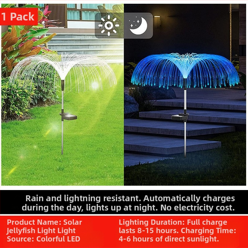 Трансгранична слънчева светлина за медузи LED оптични влакна цветна атмосфера светлина двор пейзаж декоративни светлини тревна площ подова щепселна светлина