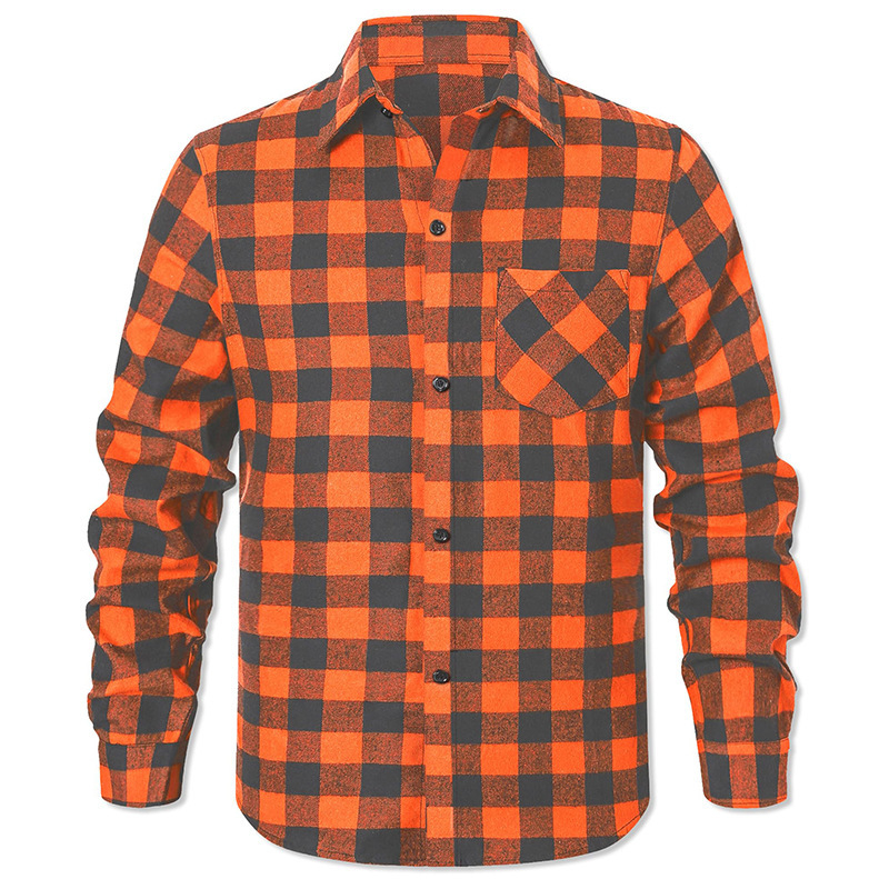 Äriline vabaaja flanell-ruuduline särk, kohandatud lilleline särk, piiriülene meeste rõivaste eksport, Euroopa ja Ameerika tehase kohandatud puuvill