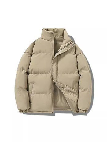 2024-es téli új japán egyszerű galléros, pamuttal bélelt, alkalmi, divatos, márkás, vastagított, hidegálló, meleg kenyérkabát