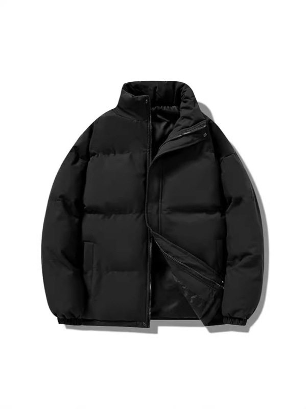 2024-es téli új japán egyszerű galléros, pamuttal bélelt, alkalmi, divatos, márkás, vastagított, hidegálló, meleg kenyérkabát