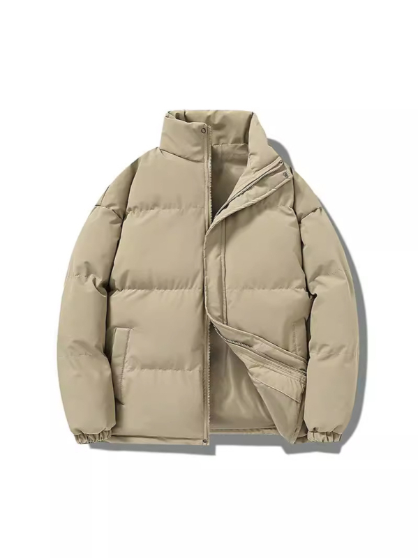 2024-es téli új japán egyszerű galléros, pamuttal bélelt, alkalmi, divatos, márkás, vastagított, hidegálló, meleg kenyérkabát